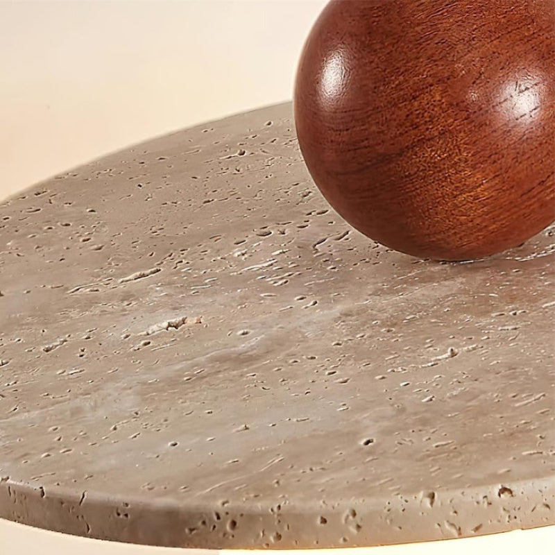 Travertine Disc Glass Globe Modern Cream Pendant Light