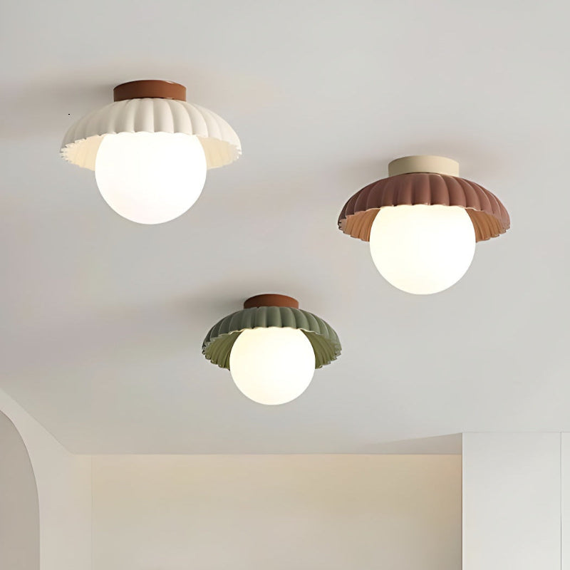 Resin UFO Modern Cream Ceiling Light