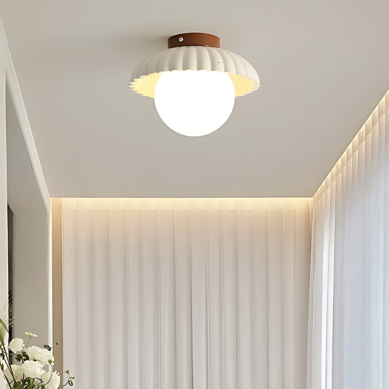 Resin UFO Modern Cream Ceiling Light