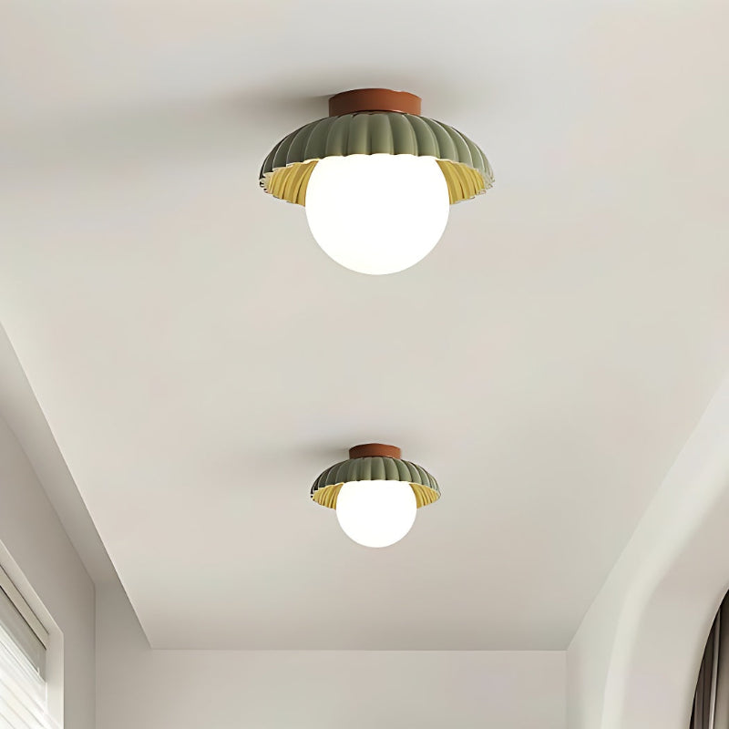 Resin UFO Modern Cream Ceiling Light