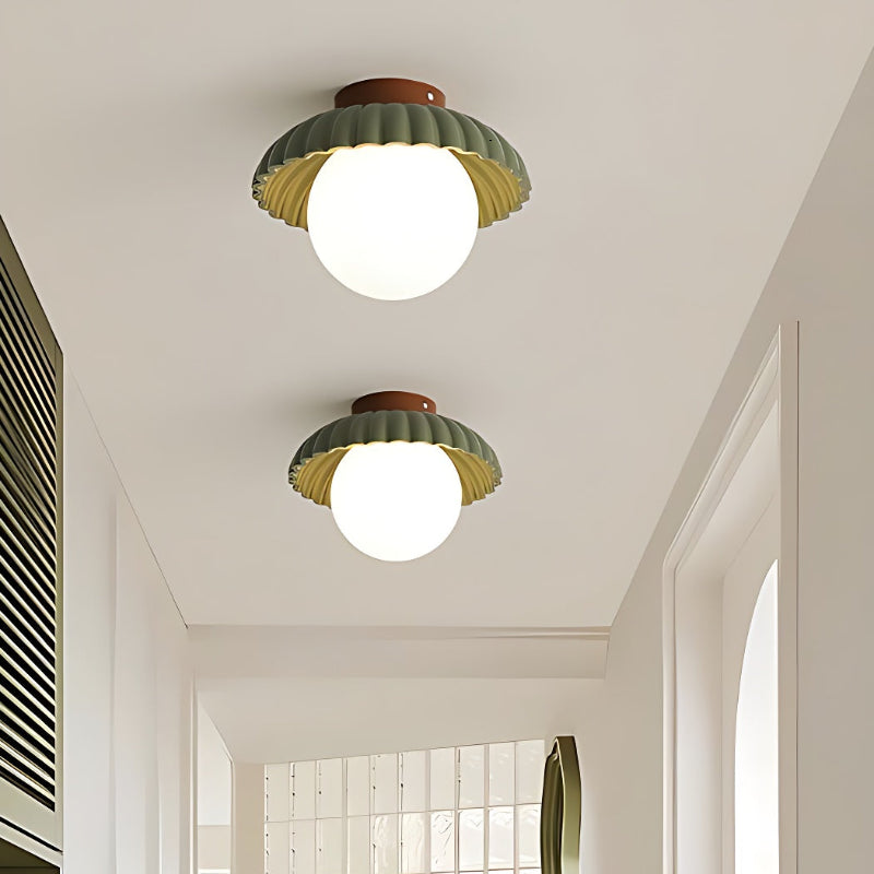 Resin UFO Modern Cream Ceiling Light