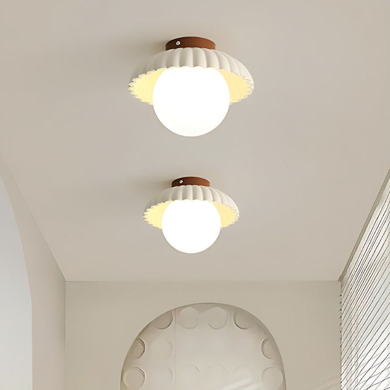 Resin UFO Modern Cream Ceiling Light