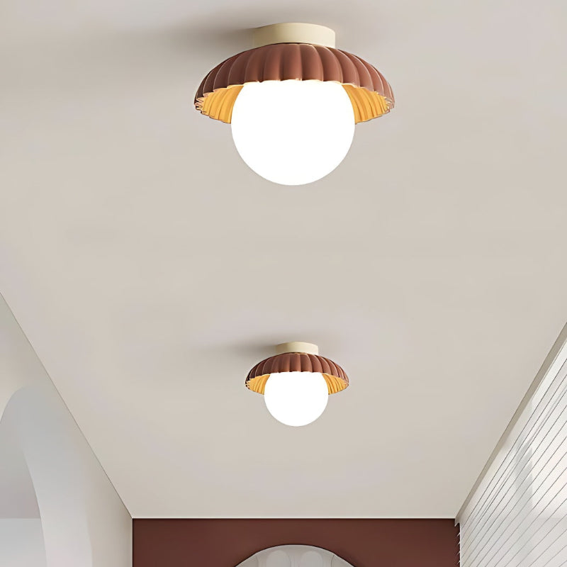 Resin UFO Modern Cream Ceiling Light