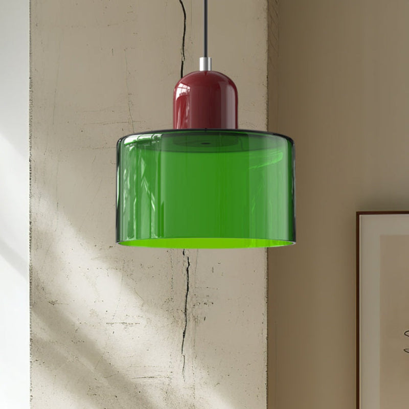 Morandi Style Glass Cylinder Pendant Light