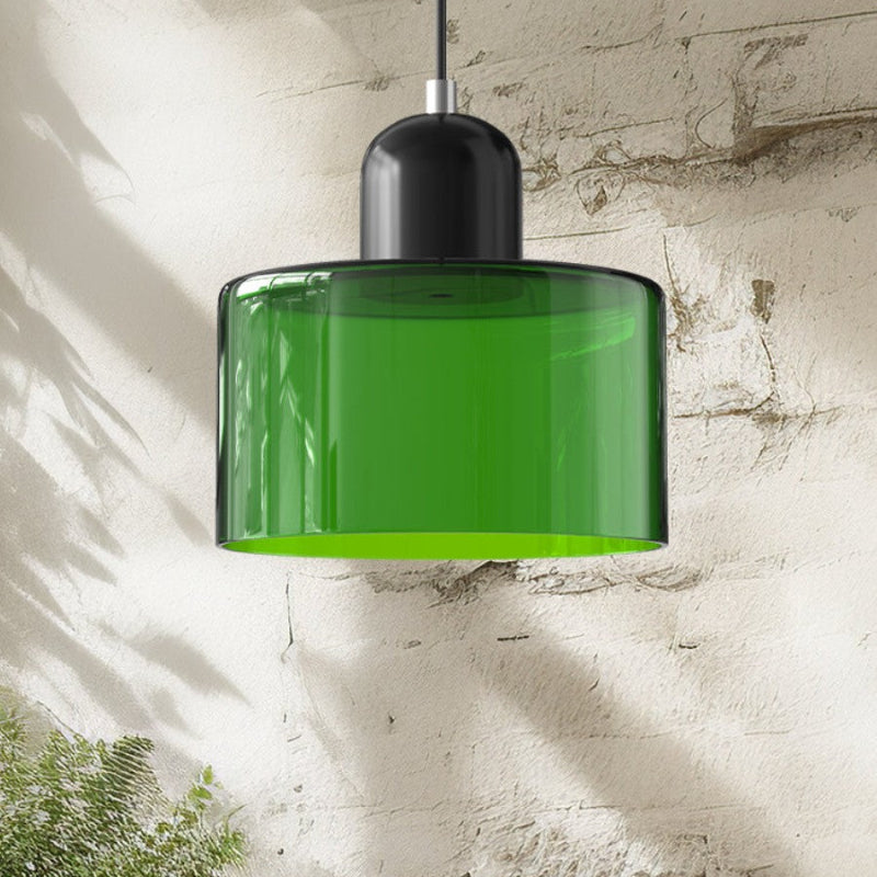 Morandi Style Glass Cylinder Pendant Light