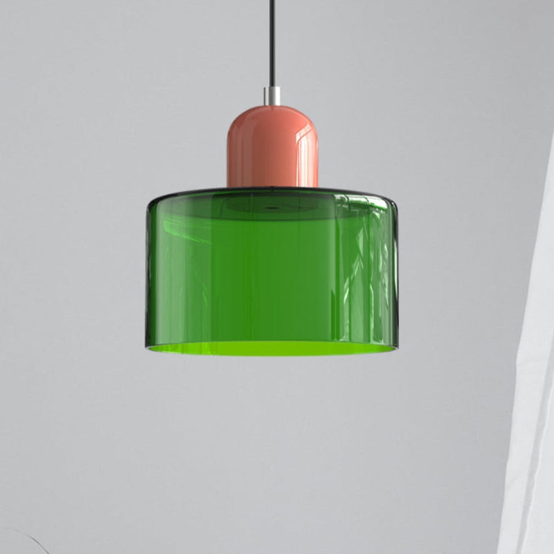 Morandi Style Glass Cylinder Pendant Light