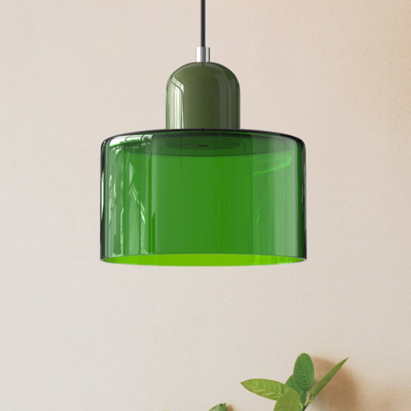 Morandi Style Glass Cylinder Pendant Light