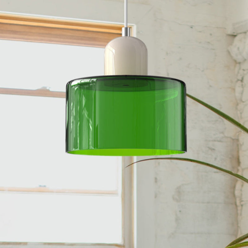 Morandi Style Glass Cylinder Pendant Light
