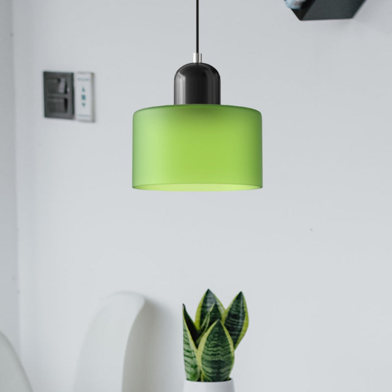 Morandi Style Glass Cylinder Pendant Light