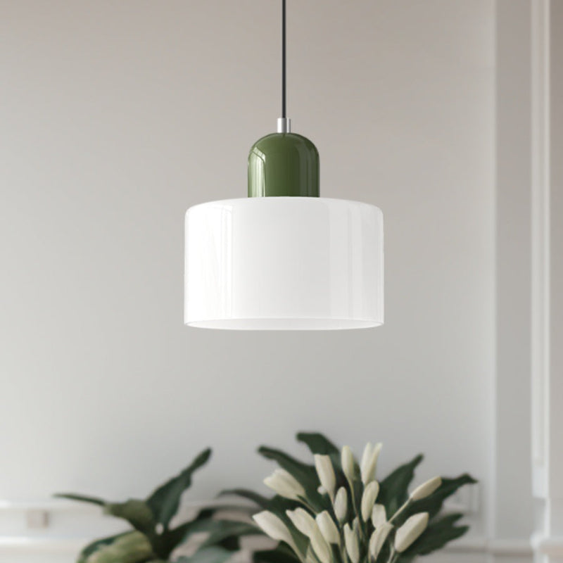 Morandi Style Glass Cylinder Pendant Light
