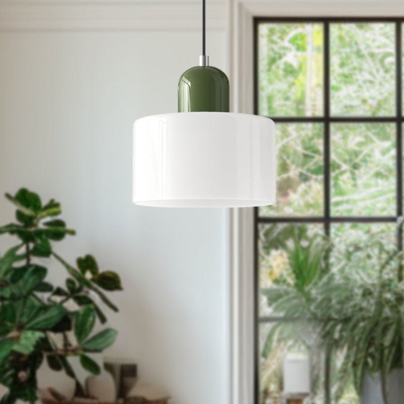 Morandi Style Glass Cylinder Pendant Light