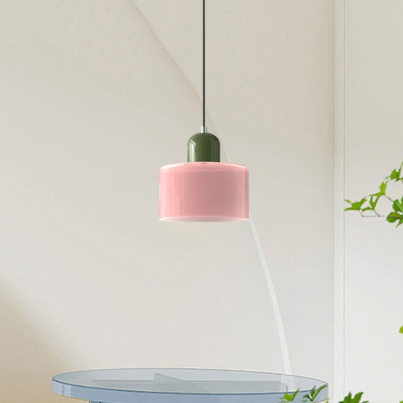 Morandi Style Glass Cylinder Pendant Light
