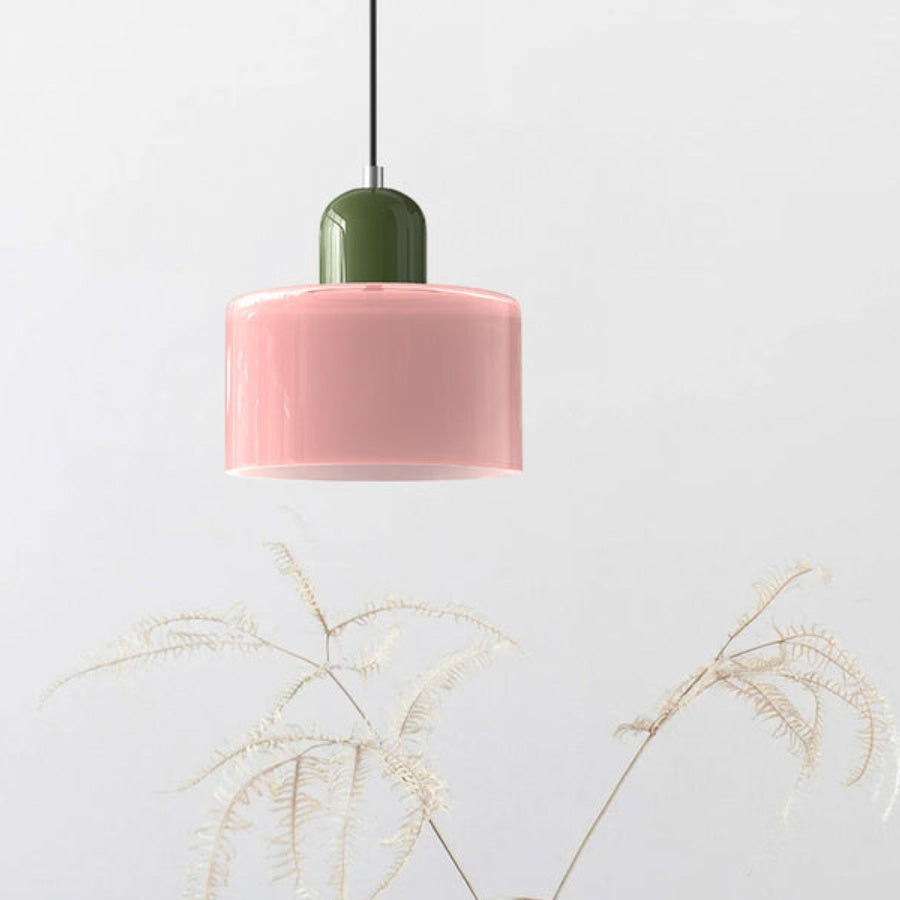 Morandi Style Glass Cylinder Pendant Light