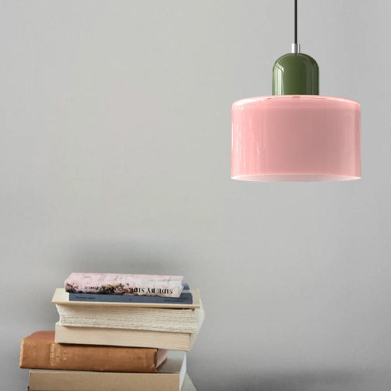 Morandi Style Glass Cylinder Pendant Light