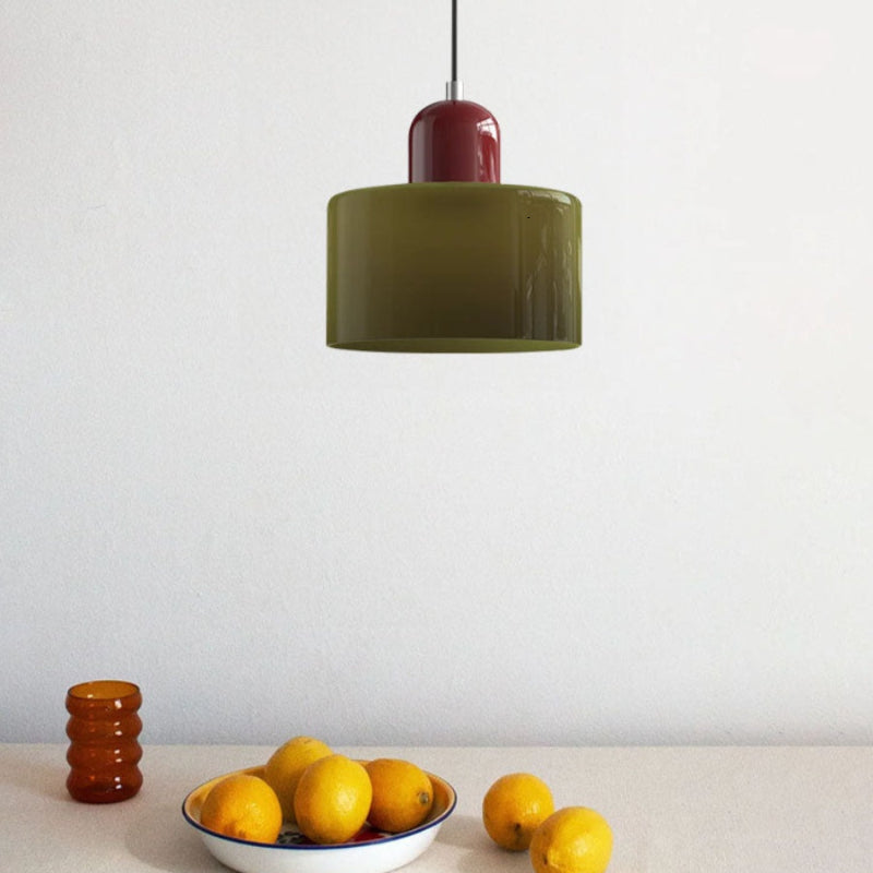 Morandi Style Glass Cylinder Pendant Light