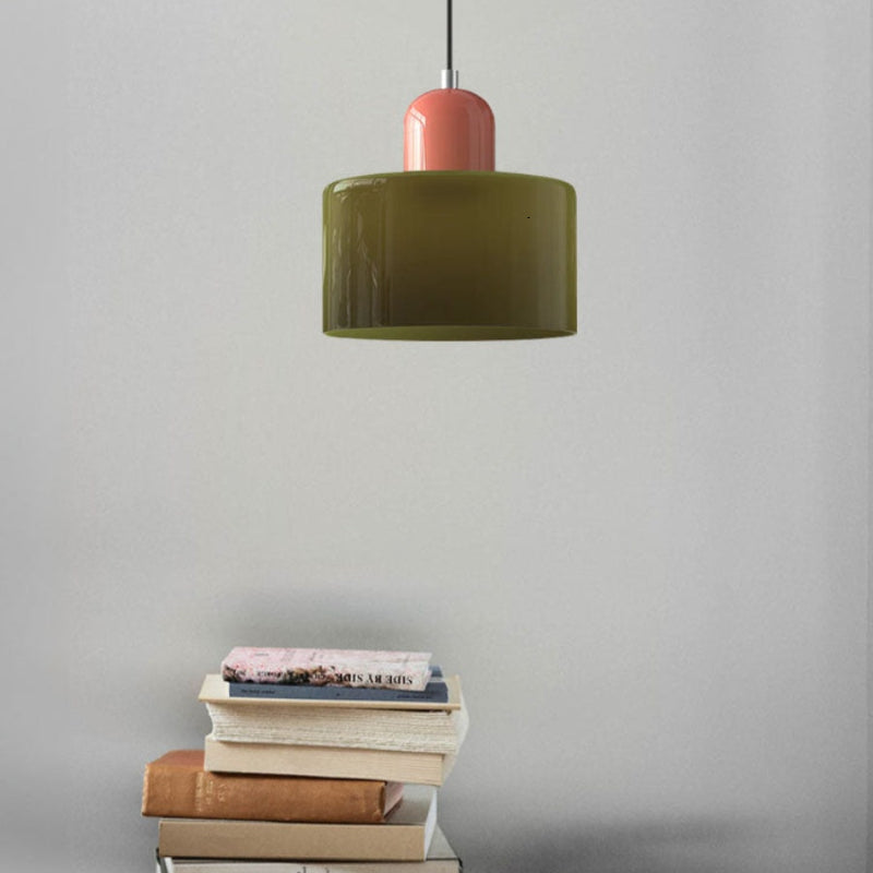 Morandi Style Glass Cylinder Pendant Light
