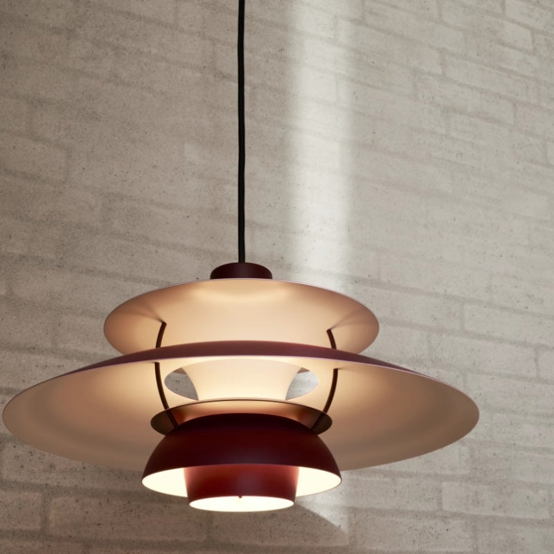 Dänische Pendelleuchte aus Metall – Klassische mehrschichtige Lampenschirmlampe fürs Schlafzimmer