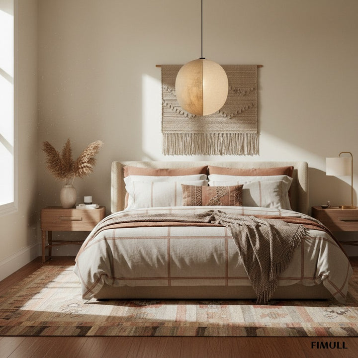 Diora Silk Texture Lantern Pendant Lamp - Contemporary Iron Hanging Light for Dining Room