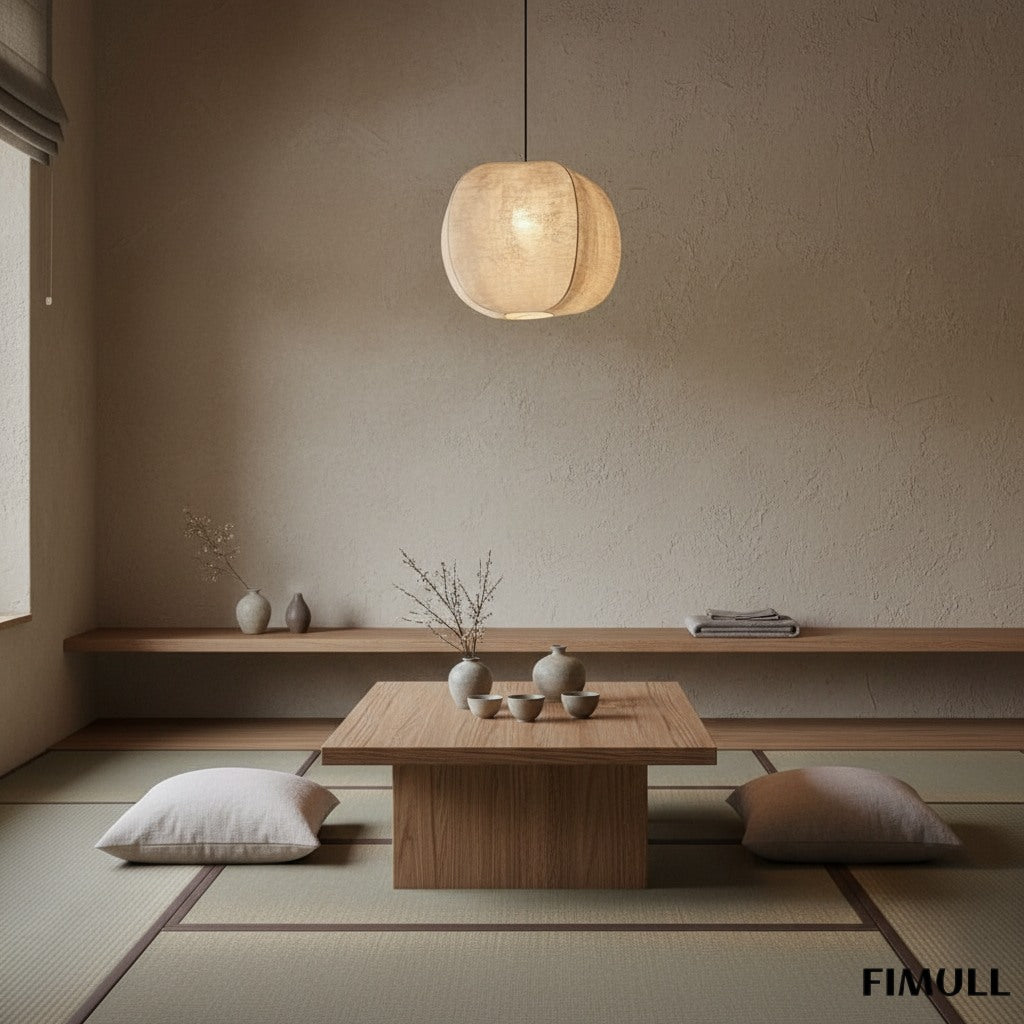 Diora Silk Texture Lantern Pendant Lamp - Contemporary Iron Hanging Light for Dining Room