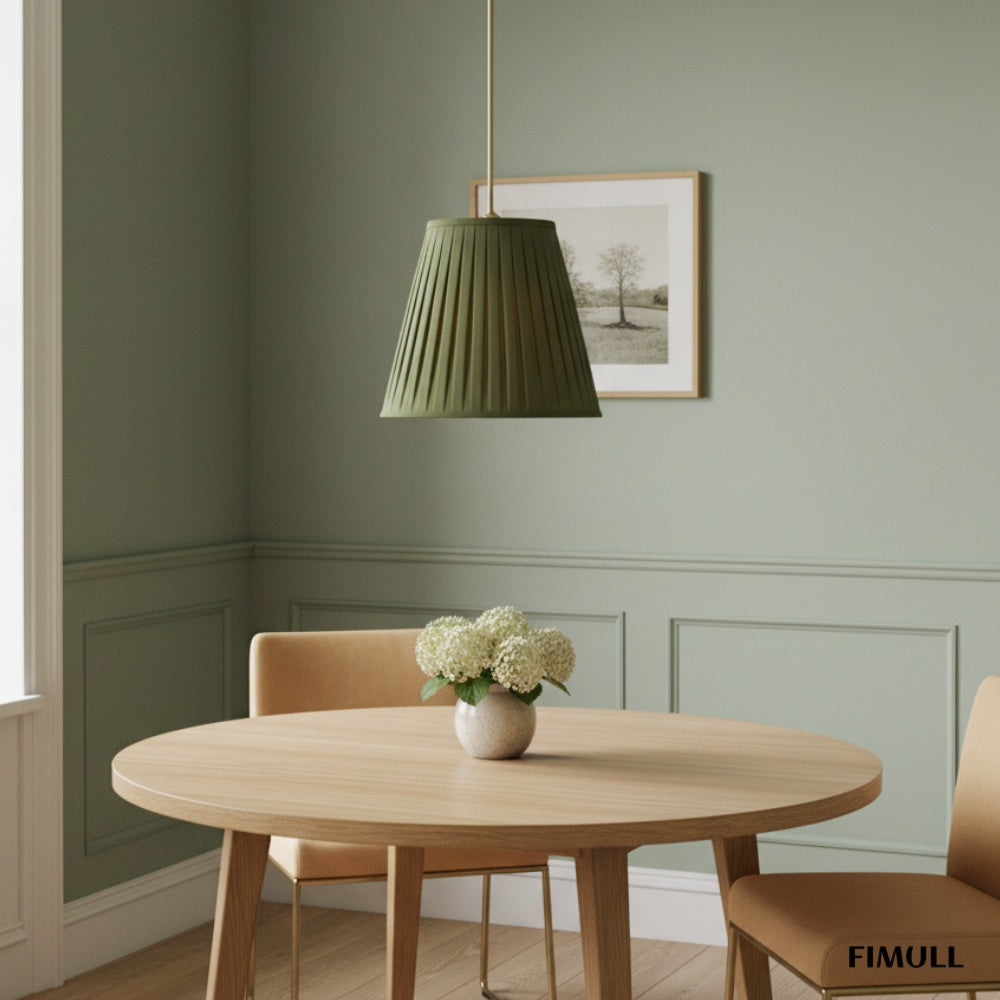 Luvora Modern Fabric Pleated Shade Pendant Lamp - Contemporary Elegant Decor Hanging Light