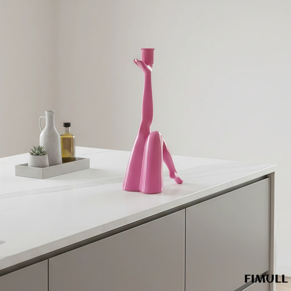 Kickra Leg-Inspired Candle Holder - Sculptural Resin Holder for Dining Room U22