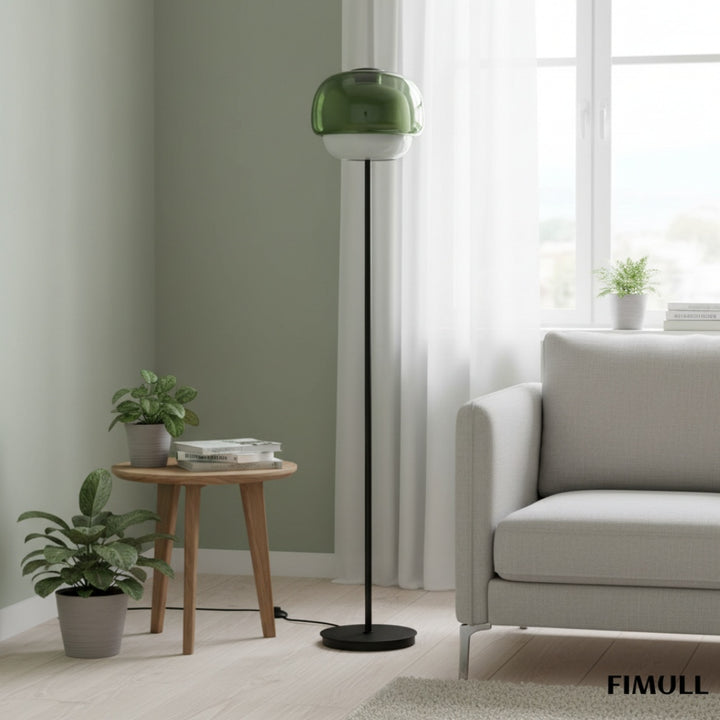 Clinco Moderne Pilz-Stehlampe – Farbiges Glasdesign