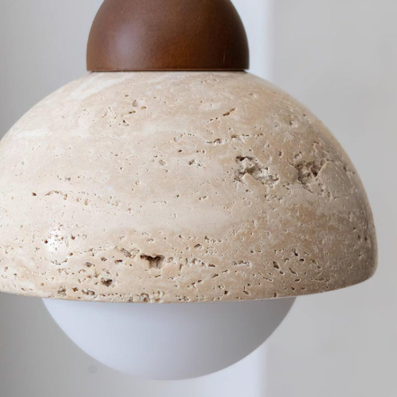 Organic Travertine Bud Design Pendant Light