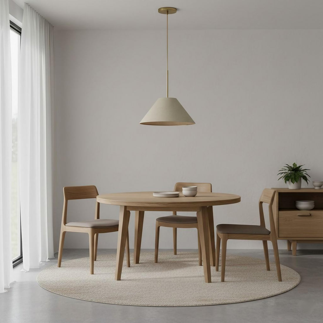 Conica Stoff-Kegel-Pendelleuchte – Skulpturaler moderner Stil für gemütliche Räume