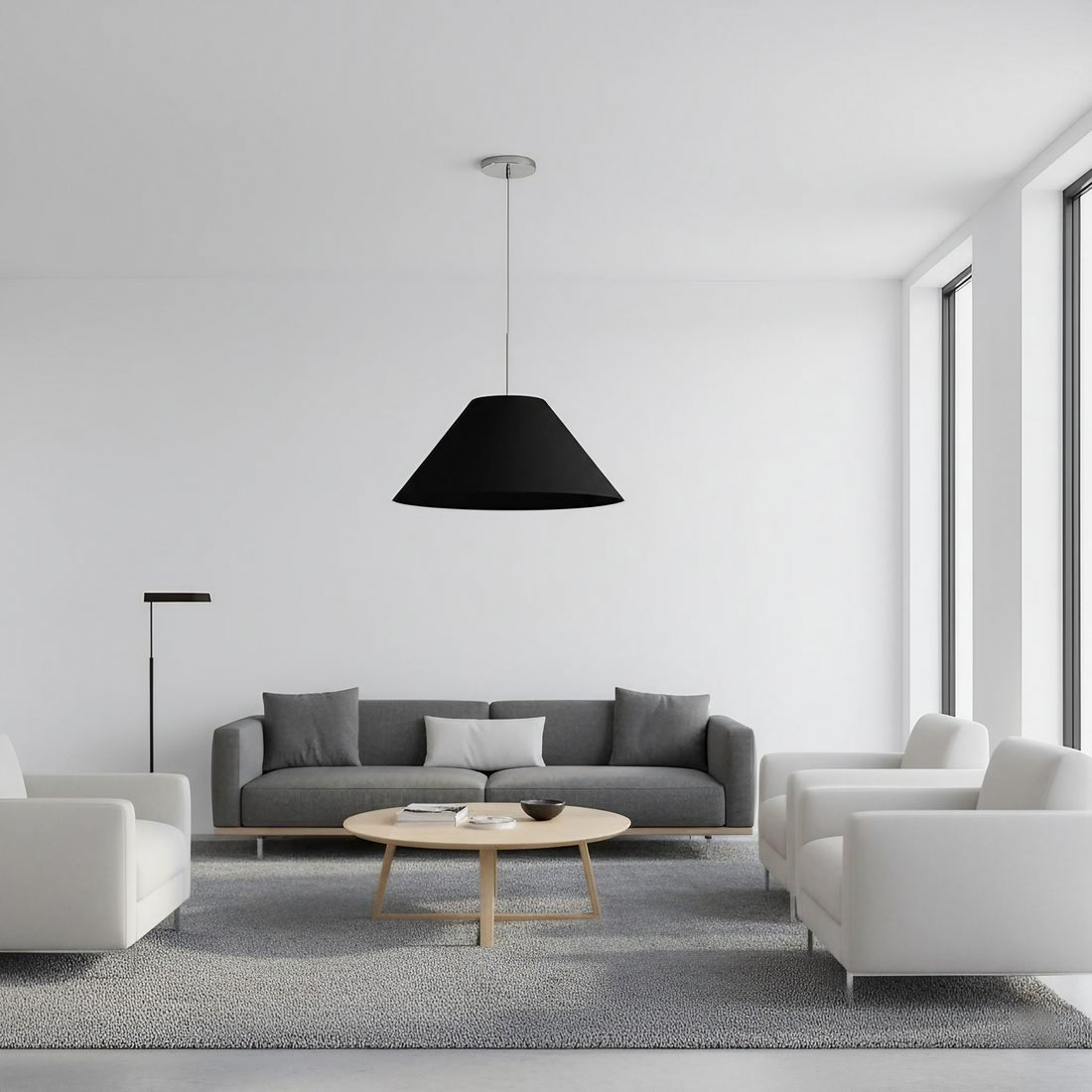 Conica Stoff-Kegel-Pendelleuchte – Skulpturaler moderner Stil für gemütliche Räume