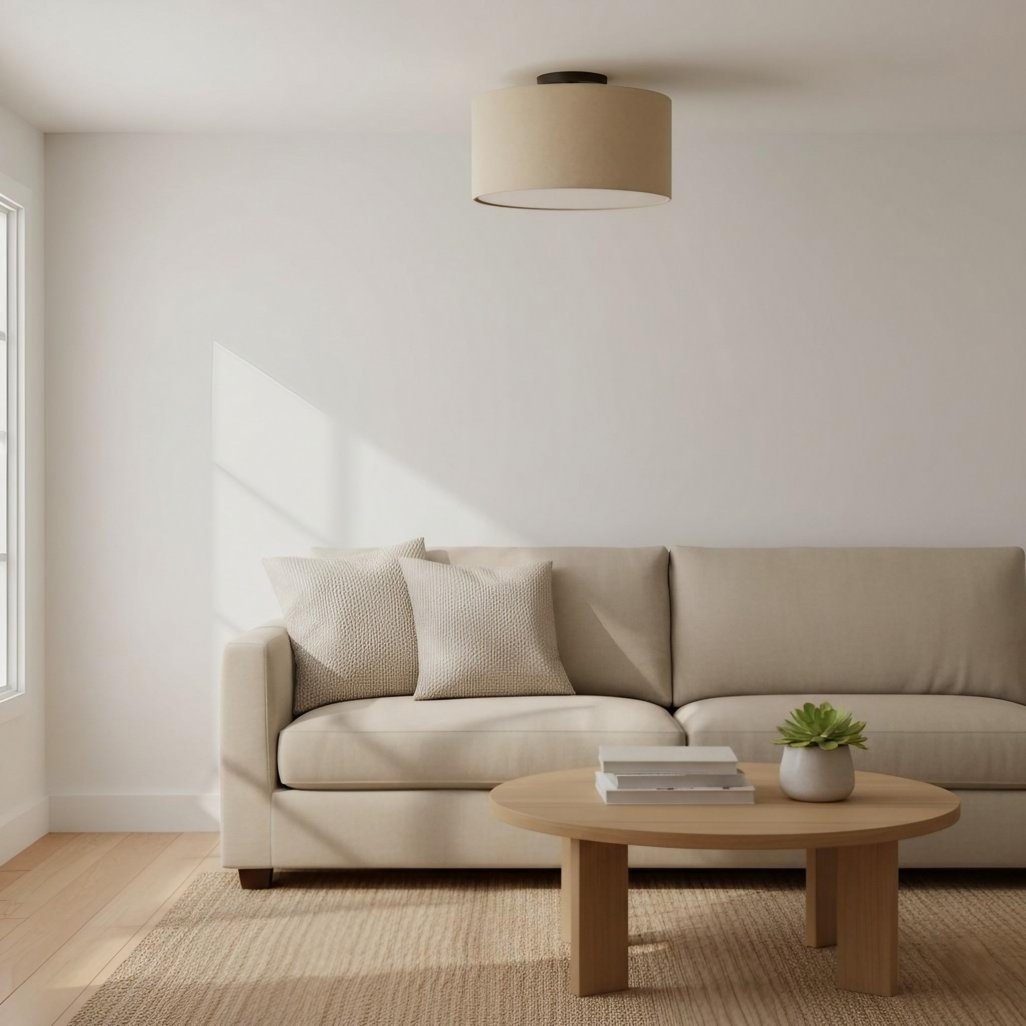 Jelvane Drum Deckenleuchte mit Stoffschirm