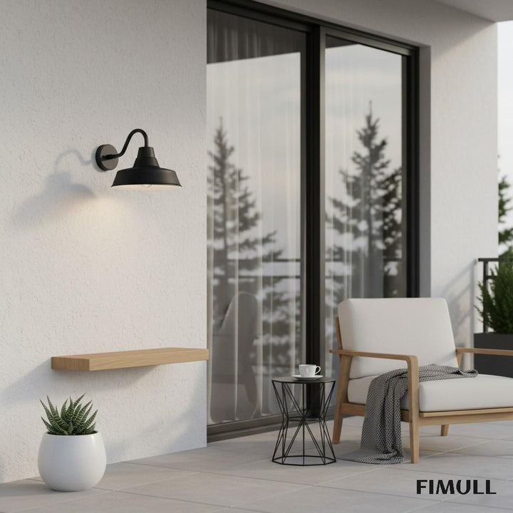Korvi Outdoor Metal Wall Lamp - Modern Aluminum Pewter Wall Sconce