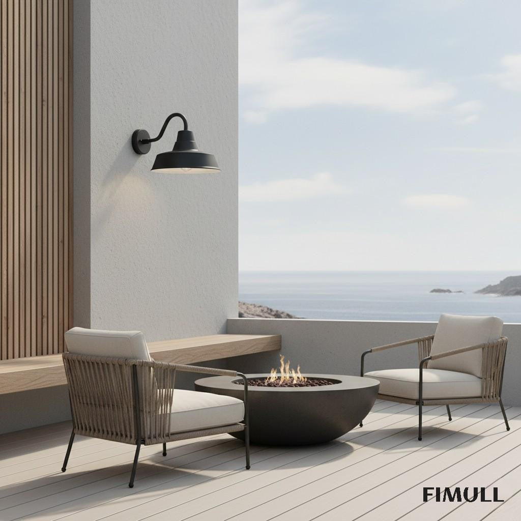 Korvi Outdoor Metal Wall Lamp - Modern Aluminum Pewter Wall Sconce