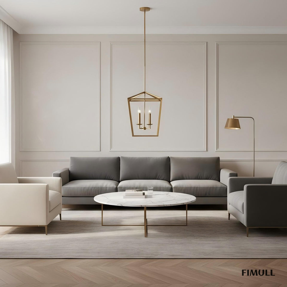 Rowan Brass Lantern Pendant Lamp - Modern Handcrafted Ceiling Fixture