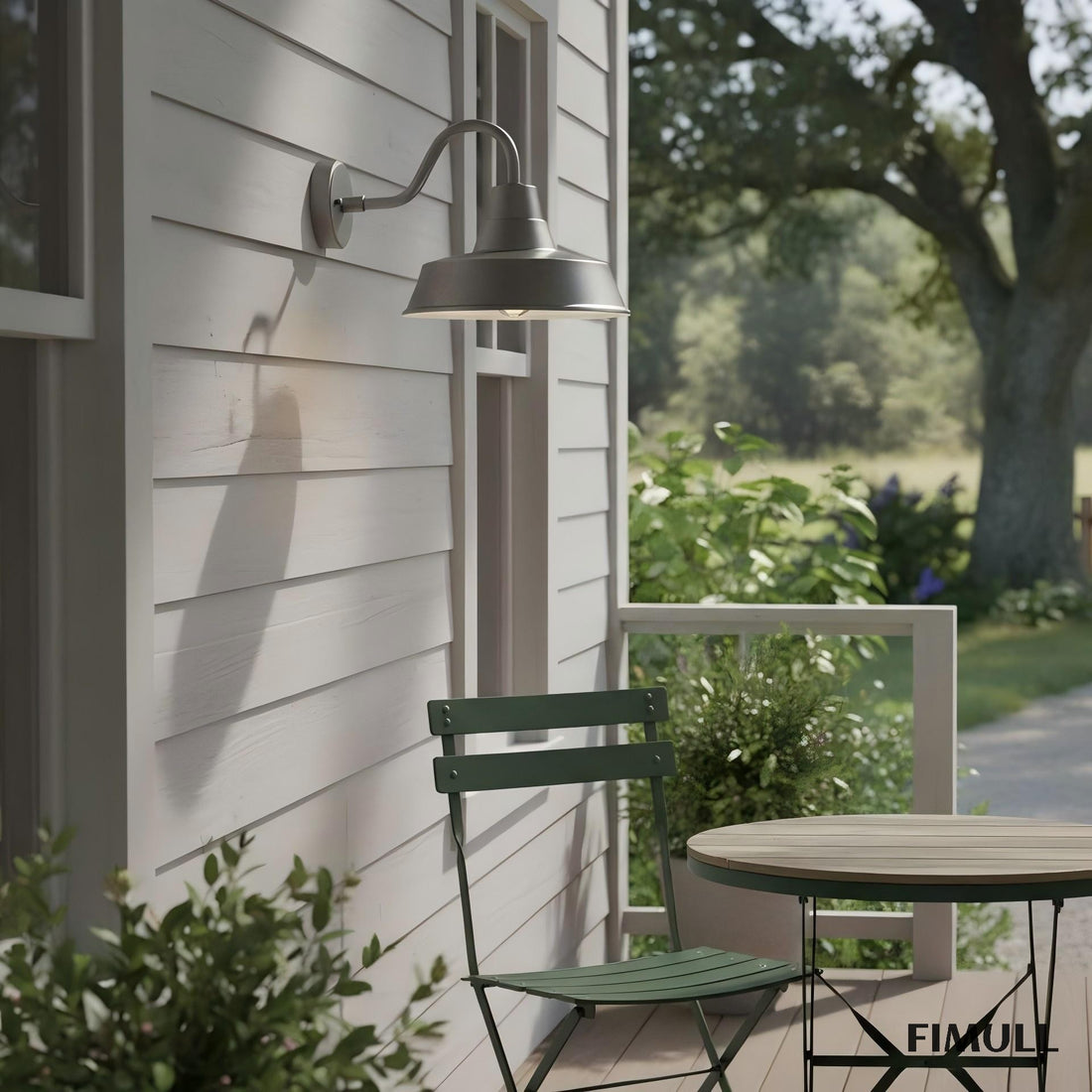 Korvi Outdoor Metal Wall Lamp - Modern Aluminum Pewter Wall Sconce
