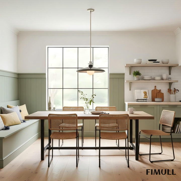 Forvara Rustic Pendant Light - Adjustable Metal Pole Lamp for Kitchen