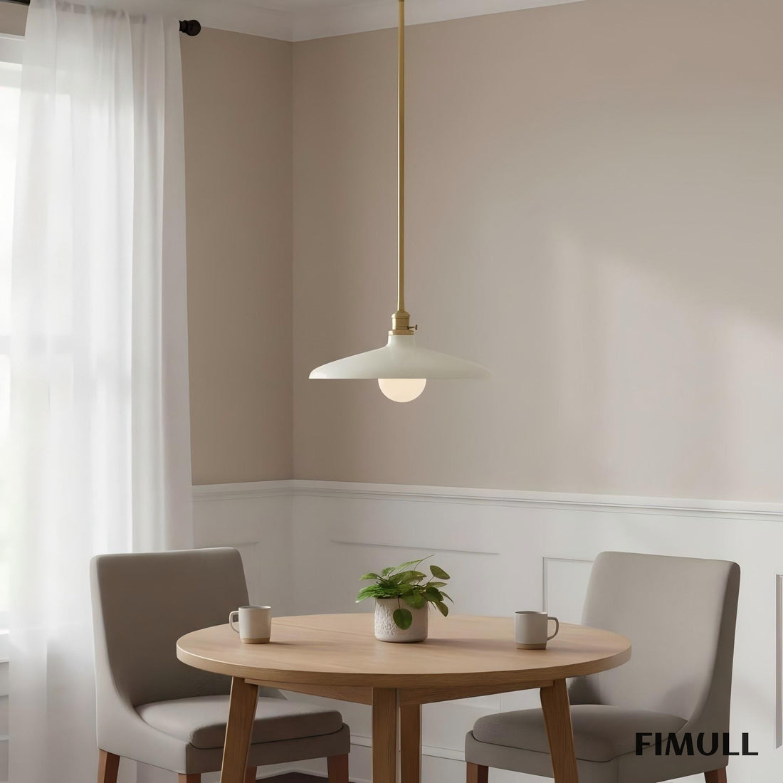 Forvara Rustic Pendant Light - Adjustable Metal Pole Lamp for Kitchen