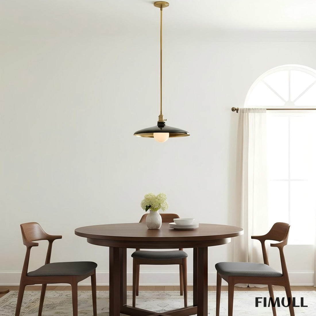 Forvara Rustic Pendant Light - Adjustable Metal Pole Lamp for Kitchen