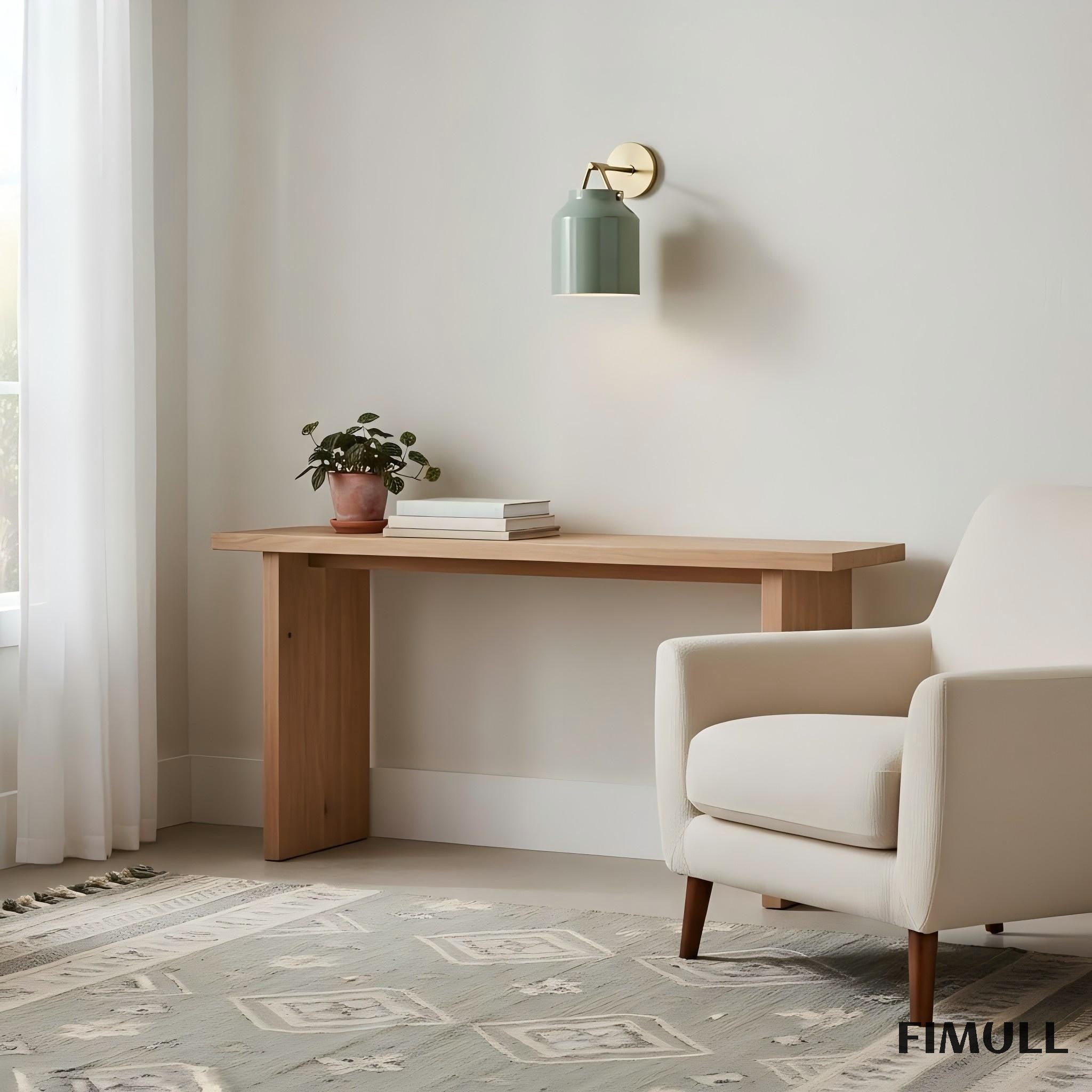 Hanton Brass Damp Rated Sconce - Modern Glass Wall Light for Bathroom