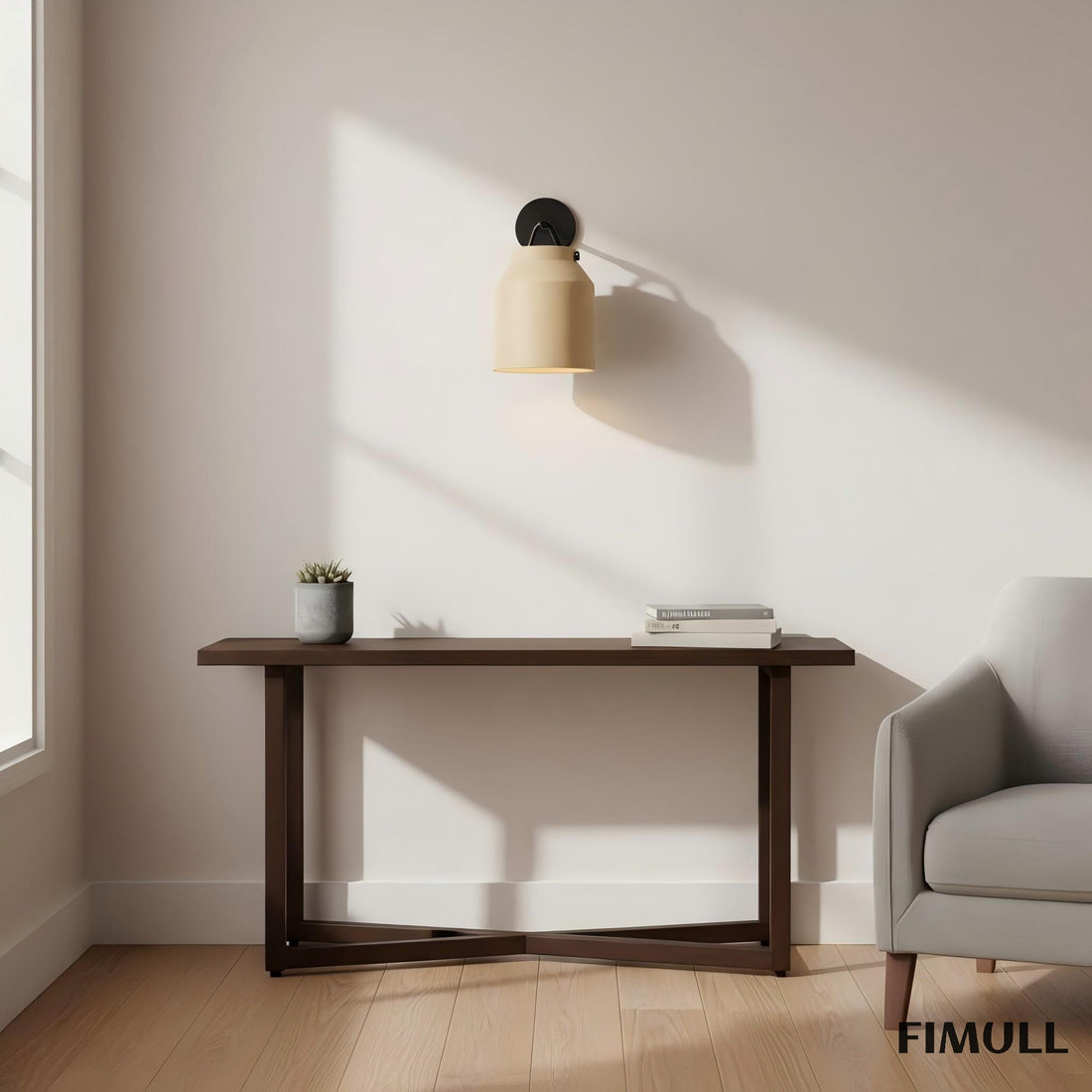 Hanton Brass Damp Rated Sconce - Modern Glass Wall Light for Bathroom