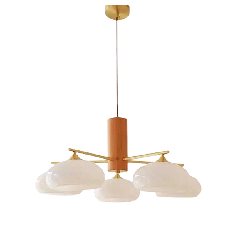 Glass Multi-Light Rustic Log Medieval Chandelier