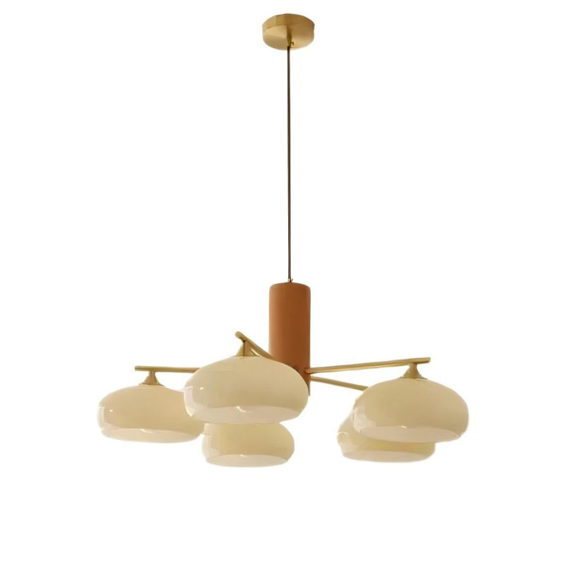 Glass Multi-Light Rustic Log Medieval Chandelier