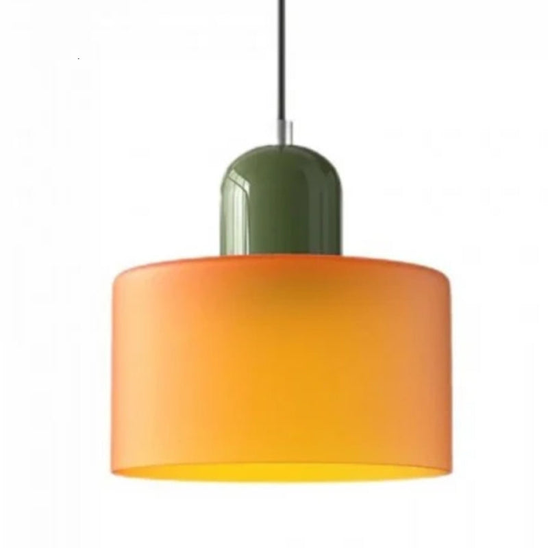 Morandi Style Glass Cylinder Pendant Light
