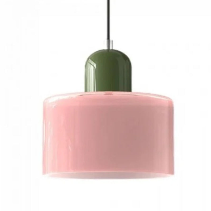 Morandi Style Glass Cylinder Pendant Light