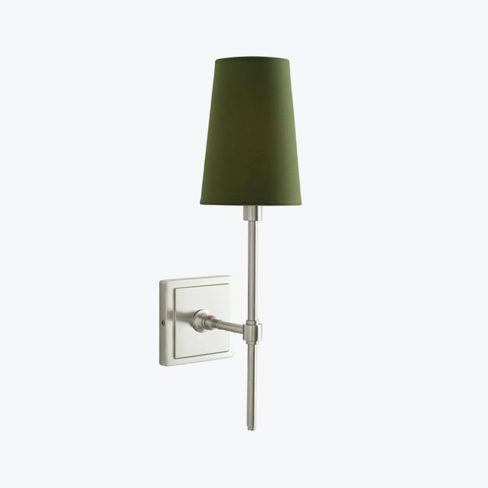 Derlina White Linen Shades Wall Lamp – Retro Metal Multi-Head Lighting Fixture
