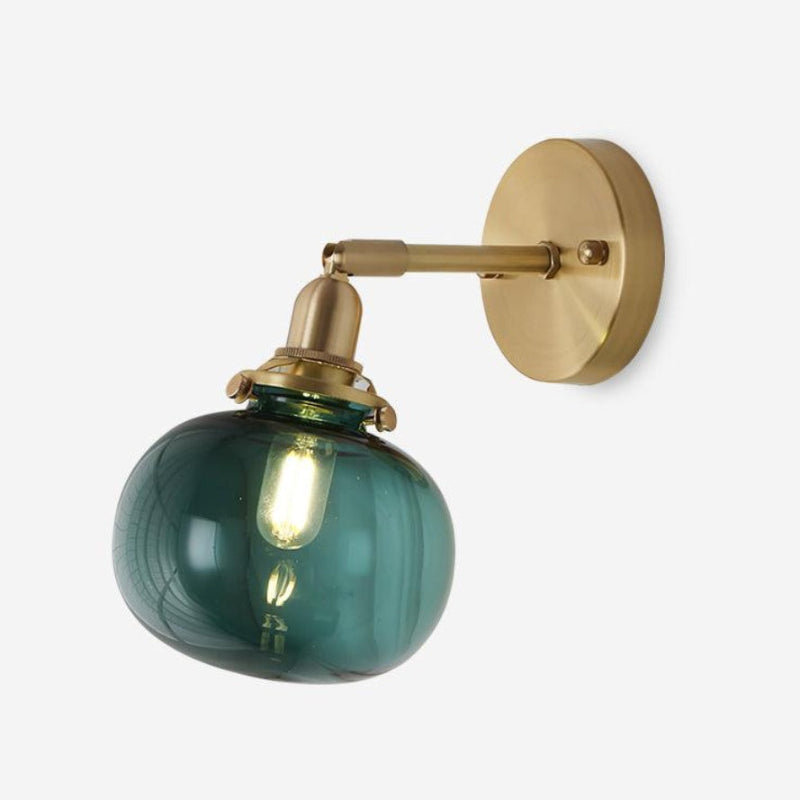 Vintage Brass Pumpkin Aisle Wall Light