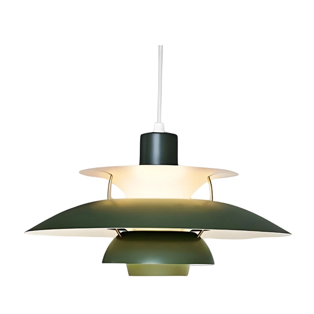 Danish Metal Pendant Light - Classic Multilayer Shade Lamp for Bedroom