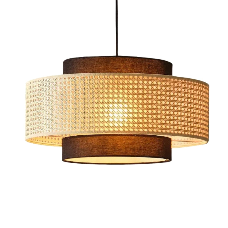 Japanese Wabi-Sabi Style Hemp Rope Rattan Zen Pendant Light