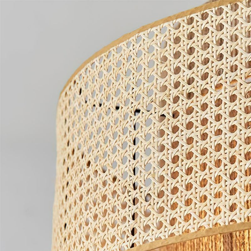 Japanese Wabi-Sabi Style Hemp Rope Rattan Zen Pendant Light