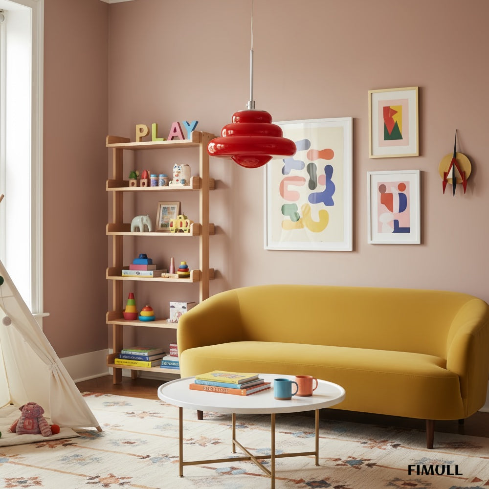 Bomiello Sculptural Layered Glass Pendant Light - Modern Minimal Pendant for Living Room or Bedroom