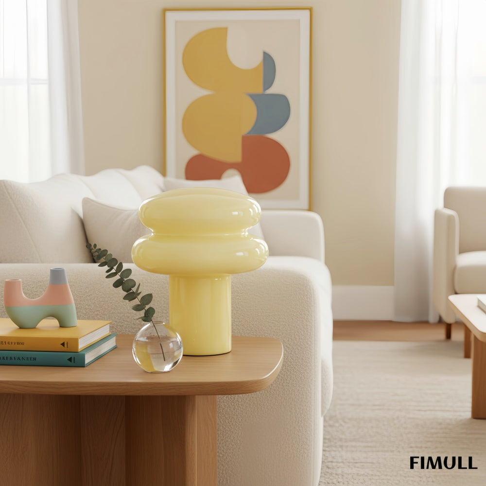 Orra Decorative Opal Table Lamp - Minimalist Bauhaus Desk Side Table Light